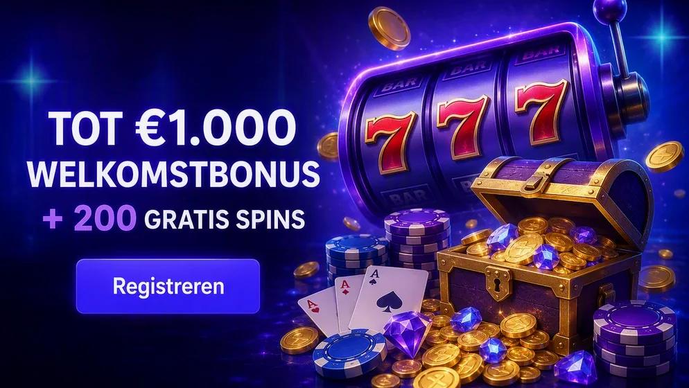 casino interface met gokkasten achtergrond